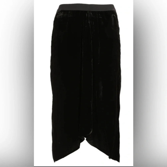 NWT Isabel Marant Tursanne Asymmetric Velvet Midi Skirt Black Size US 6 - Picture 3 of 9